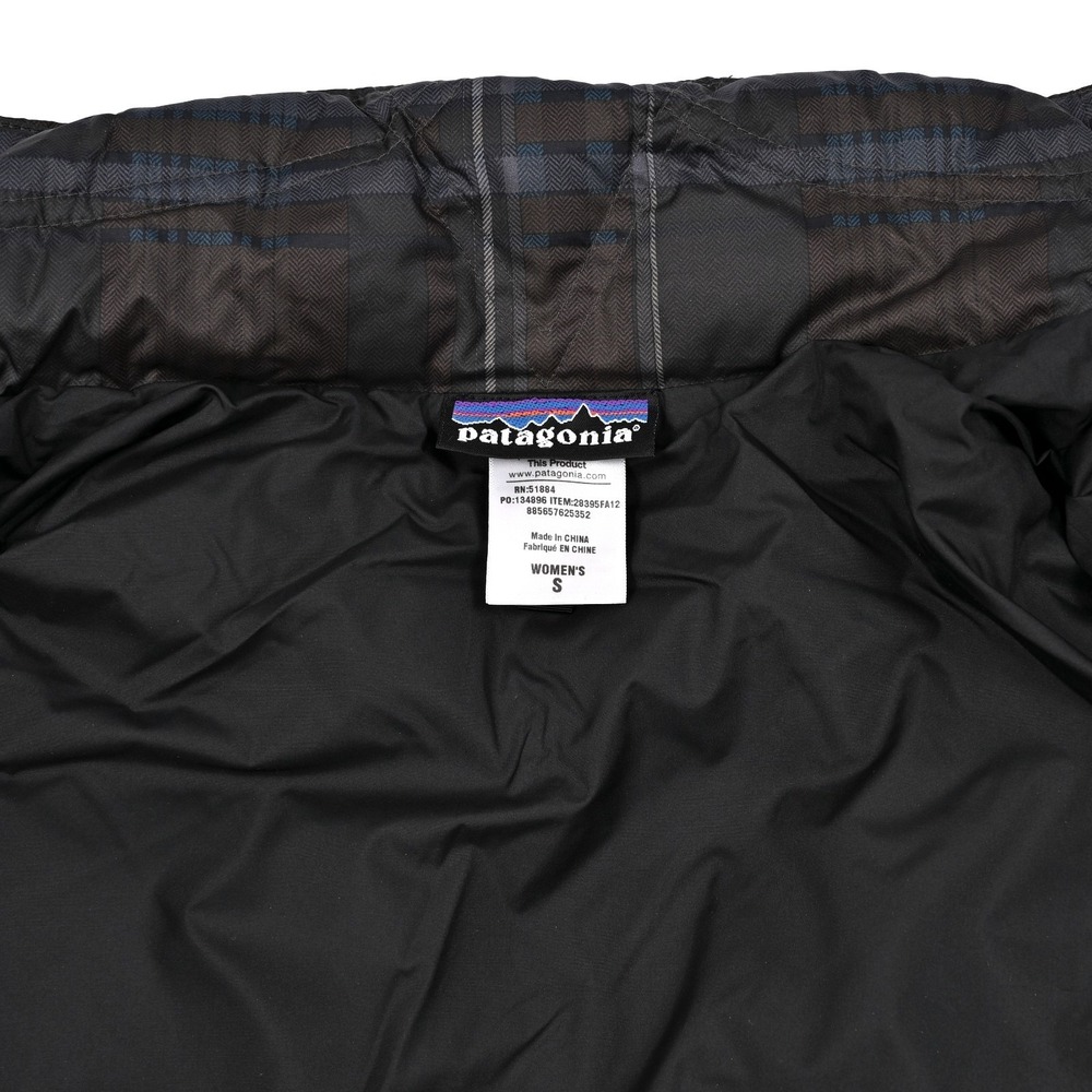 Patagonia Down With It Full Zip Vest Women's Small Plaid Hooded 600 Fill #28395 - Picture 11 of 13